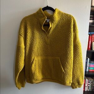 JoyLab Mustard Yellow Half-Zip Women’s Sherpa Fleece Pullover